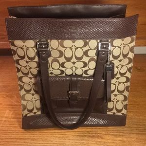 Coach Charlie Signature Python Tote